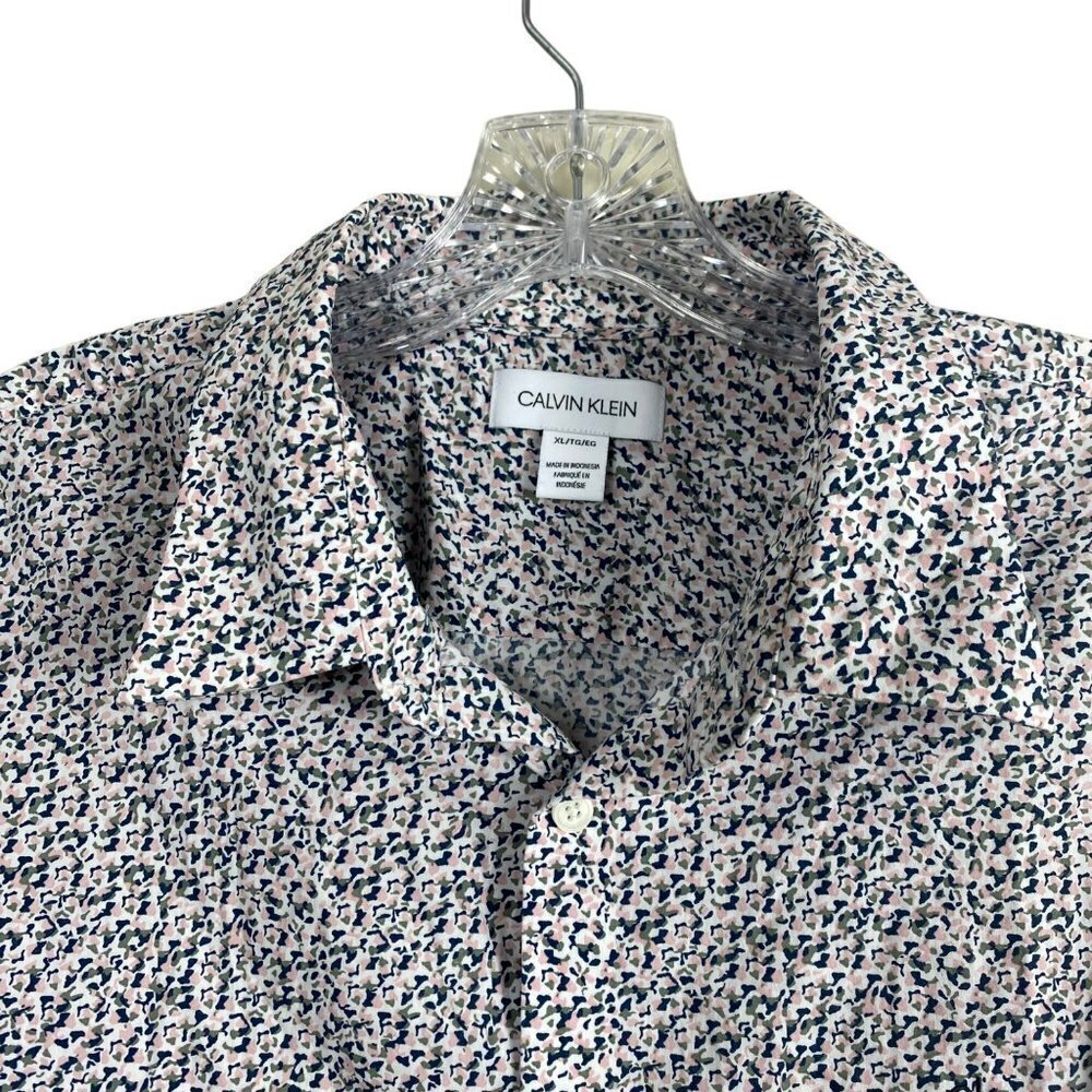 Calvin Klein Mens XL Casual Button Down Shirt Long Sleeve Printed - Picture 3 of 10